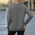 thumbnail image 6 of XPMWRP Women's Solid Color Half Zip Sweatshirt 3/4 Sleeve Loose Fit Casual Fashion Pullover Tops Spring Fall Sweatshirt Dark Gray M, 6 of 6