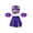 Purple, variant on Aislor Girls Schoolgirls Cheer Leader Uniform Crop Top with Pleated Skirt and Pom Poms Dancewear Blue 8