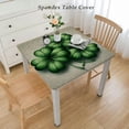 thumbnail image 2 of COMIO Square Fitted Table Cloths Ireland Holiday Happy St Patrick's Day Blessed Lucky Charm Shamrocks Four Leaf Clovers Cream Burlap White, 2 of 7