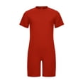 thumbnail image 3 of inlzdz Unisex Kids Boys Girls Special Needs Adaptive Clothing Romper Short Sleeve Anti-strip Solid Cotton Jumpsuit Red 8, 3 of 7