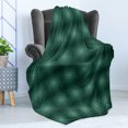 thumbnail image 4 of Baroque Soft Flannel Fleece Throw Blanket, Monochrome Style Natural Streaks Drawn by Hand, Cozy Plush for Indoor and Outdoor Use, 70" x 90", Hunter Green Mint Green, by Ambesonne, 4 of 5