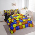 thumbnail image 3 of Castle Fairy Geometric Grid Twin Bedding Sets,Plaid Bedding Comforter Set, 3 of 8