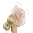 thumbnail image 5 of IDALL Fascinators Hats Tea Party Hats Women Girl Fascinators Hair Clip Hairpin Hat Feather Cocktail Wedding Tea Party Party Hats Fascinator Headband Pink One Size, 5 of 6