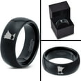 thumbnail image 4 of Tungsten Minnesota North Star State Heart Band Ring 8mm Men Women Comfort Fit Black Dome Polished, 4 of 4