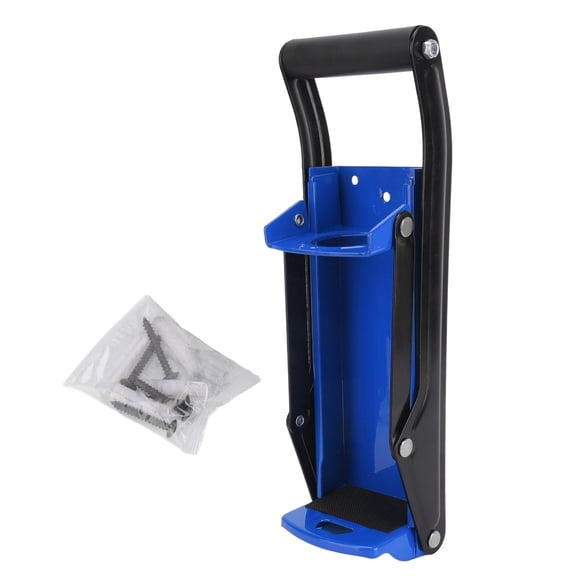 Easy Operation Wall Mounted Aluminum Can Crusher with Soft Handle and Nonslip Mat - Blue (16oz/12oz)