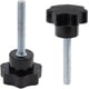 thumbnail image 4 of 10 Uds M6x40 perilla de sujeción de rosca perilla de plástico negro en forma de estrella perilla de tornillo para máquina herramienta, 4 of 5