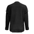 thumbnail image 4 of Duoif Sweaters for Women Trendy Women's Long Sleeve Solid Colour V Neck Sweater Loose Button Knit Shoulder Drop Sweater Women's Sweaters Womens Tops Black L, 4 of 7