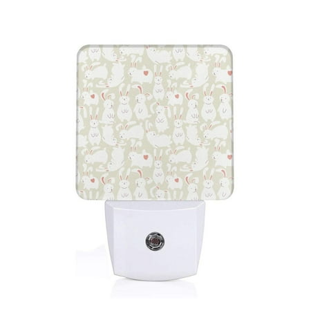 

Sigee White Rabbit for Night Lights Plug into Wall Dusk to Dawn Sensor Warm White Led Night Light 0.5W for Kid Hallway