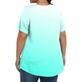 thumbnail image 4 of Yghzkop Women's Plus Size T-shirts Pleated Round Neck Casual Tops Ombre Print Summer Cotton Blend Top Loose Lightweight Breathable Blouse Weekend Getaway Ready Grocery Run Style Sweatshirts, 4 of 6