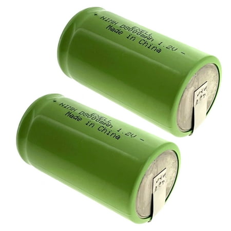2-PACK 8000mAh NiMH 1.2V D Size Rechargeable High Capacity Batteries w/ Tabs
