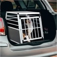thumbnail image 5 of JERFIT Large 36" Aluminum Dog Crate for Travel, Heavy Duty Metal Pet Kennel Carrier with Lockable Door & Ventilation, Black/Silver, 5 of 6