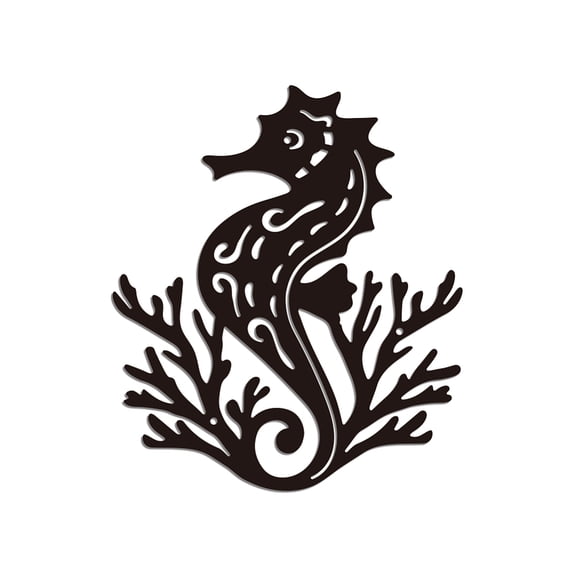 Seahorse Metal Wall Art Decor Sea Life Ocean Theme Metal Wall Art Hanging Decor Signs Nautical Seahorse Wall Sculpture Statues DecorDIY