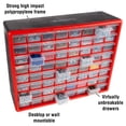 thumbnail image 3 of Organizador de almacenamiento Stalwart de plástico con 64 cajones, color rojo, 3 of 6