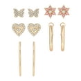 thumbnail image 6 of Jessica Simpson Women’s Heart and Butterfly Earrings Set, 5 Pairs, 6 of 10