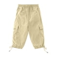 thumbnail image 5 of Only Moment Women's Bermuda Long Shorts with Pockets High Waist Loose Sweatpants Casual Lounge Yoga Workout Palazzo Beige,L, 5 of 9