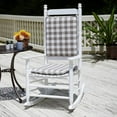 thumbnail image 2 of Klear Vu Porch Rocking Chair Cushions Set, Suitable for Living Room Rockers, Stylish Seat and Back Pads Include Fabric Ties, 20" X 17" X 2, Check Taupe, 2 of 4