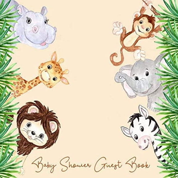 Pre-Owned Baby Shower Guest Book: Jungle Safari Animals Savannah Theme, Welcome Baby (Boy or Girl) Sign in Guestbook with predictions, advice for parents, ... picture, Paperback