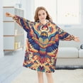 thumbnail image 5 of FORMRS Wearable Blanket Hoodie with Sleeves for Kids Cozy Flannel Sweatshirt, Colorful Abstract Eagle, 5 of 7