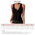 thumbnail image 5 of Camiseta sin mangas con botones a presión para mujer, camiseta cómoda con botones a la moda para deportes, color negro, 3XL, 5 of 5