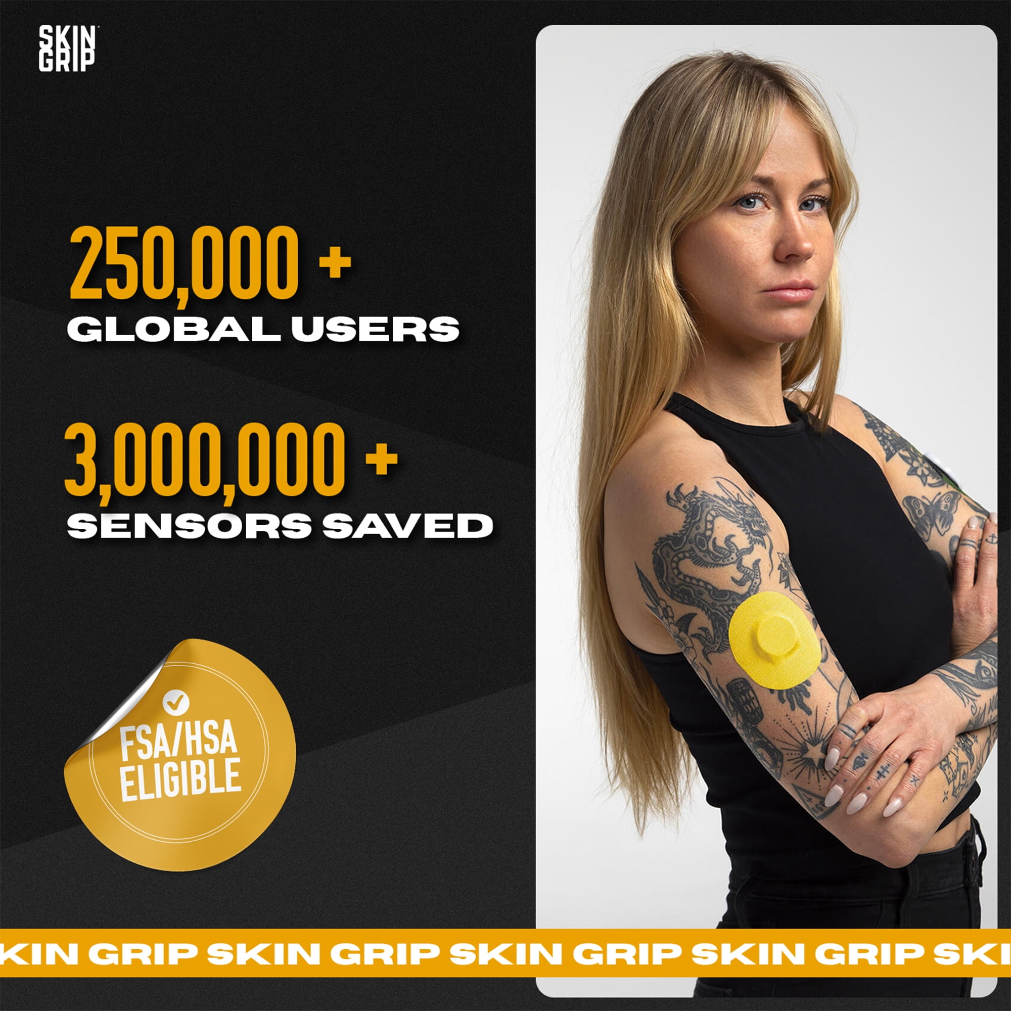 Skin Grip Freestyle Libre 2 & Lingo Patches - 20 Pack, Waterproof CGM Glucose Monitor Adhesive Covers, Durable Long-Lasting Sensor Patches - Rainbow