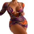 thumbnail image 1 of Bikini Mujer Traje de Baño Traje de Baño de Talla Grande Para Mujer, Conjunto de Bikini Sexy de Tres Piezas Para Playa, Piscina, Deportes Acuáticos Tropicales de Verano, 1 of 3