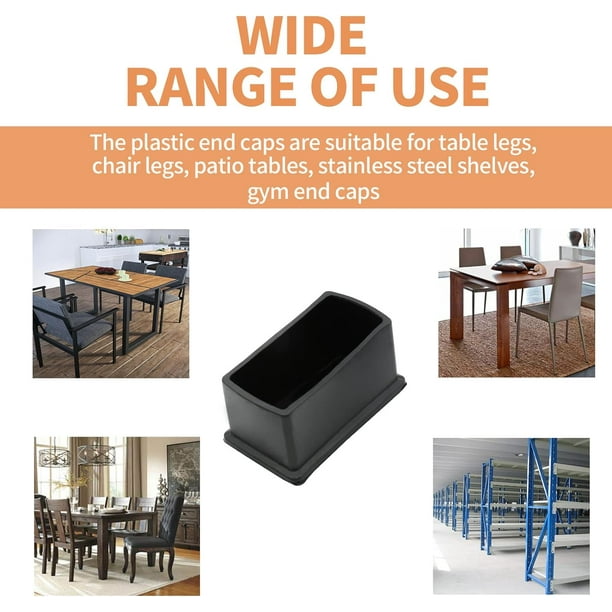 XINQIHANG 20 Pcs Rectangle Rubber Furniture Leg Caps 1 x 2 Anti Slip Chair Leg Caps Foot Covers Flexible Chair Leg Floor Protectors Furniture Feet Cover for Chair Table Bed Walmart