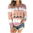 thumbnail image 2 of Hauts Mignons pour Femmes, T-Shirt à Col Rond Imprimé Patchwork, Tee-Shirt Décontracté, Blouse, Hauts pour Femmes en Liquidation, 2 of 7
