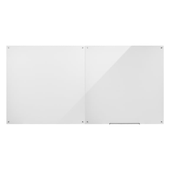 KFFKFF 96"*48” Glass Whiteboards, Magnetic Glass Dry Erase Board with Wall-Mount Design, Frameless Tempered Glass Surface