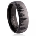 thumbnail image 1 of Domed Ip Black Plated With Brushed Surface And Lasered Trees Pattern Ring, 1 of 2