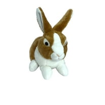 Auswella Minis- Brown and White Mini Plush Bunny Rabbit- Stuffed Animal Toy for Kids