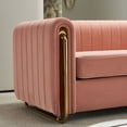 thumbnail image 6 of Chesterfield Velvet Sofa Upholstered Couch with Removable Cushions and Gold Metal Legs, for Living Room Office Apartment, 6 of 10