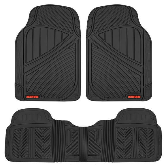 Motor Trend FlexTough Baseline Car Rubber Floor Mats Odorless Heavy Duty Fit for Sedan SUV Van Truck (Beige)