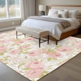 thumbnail image 4 of Spring Flowers Large Area Rugs 5x8 ft Retro Pink White Floral Texture Washable Rug Non Slip Indoor Carpet Absorbent Floor Mat for Living Room Bedroom Dining Room, 4 of 9