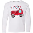 thumbnail image 3 of Inktastic Valentine Fire Truck with Hearts Long Sleeve Youth T-Shirt, 3 of 5