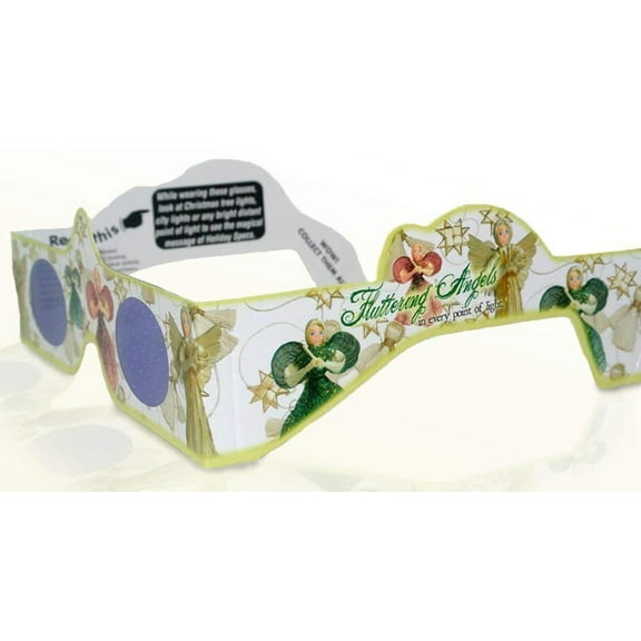 5 3D Christmas Glasses - A Fun Christmas Experience! Turn Holiday Lights Into Magical Images. At Every Point Of Light See ANGELS!