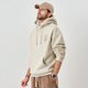 thumbnail image 4 of Sudadera con capucha estampada para hombre de color blanco roto, sudadera negra con capucha de algodón, holgada, de alta calidad, estilo coreano emo, ropa de calle S, 4 of 5