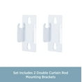 thumbnail image 2 of Kenney Steel Basic Double Curtain Rod Mounting Bracket, Set of 2, Silver, 2 of 5