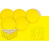 Football Team Spirit Pack 72pc 12 Guests Party Tableware Set, Yellow