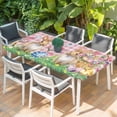 thumbnail image 2 of Happy Easter Table Cloths for 5 Foot Rectangle Tables, Spring Easter Eggs Bunny Floral Pink Plaid Patio Waterproof Elastic Fitted Tablecloths, Washable Rectangular Table Cover for Camping, 2 of 8