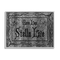 Stupell Industries Here Lies Stella Live Grave Graphic Art Gray Framed Art Print Wall Art, Design by Lil' Rue