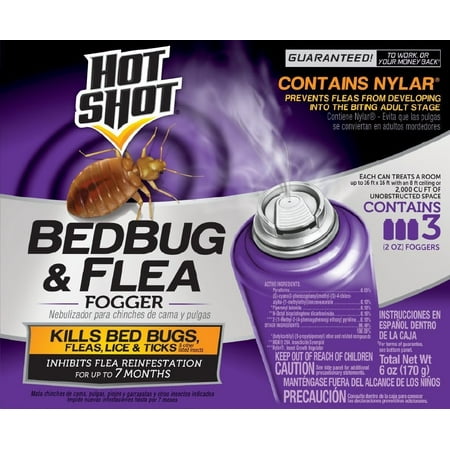 Hot Shot Bedbug & Flea Fogger, Aerosol, 3/2-Ounce