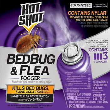 Hot  Bedbug & Flea Fogger, 3 Count, 2 oz, with Nylar