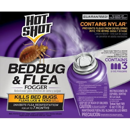 Hot Shot Bedbug & Flea Fogger, Insect Killer, (Best Insecticide For Spittlebugs)