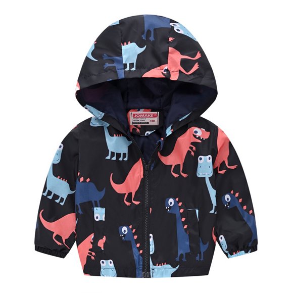 Veste pour Tout-Petits Garçons Tout-Petit Enfants Bébé Filles Garçons Manches Longues Imprimé Fermeture Éclair Manteau à Capuche Veste
