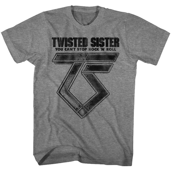 Twisted Sister Cant Stop Rocknroll Graphite Heather Adult T-Shirt 5Xl