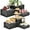 Black, variant on 6 Pack Wooden Risers Display Stands Square Food Risers for Buffet Party Rustic Wood Cake & Cupcake Stands Nesting Box Wooden Crates for Display