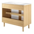 thumbnail image 4 of Calla 36" Perforated Metal Bathroom Vanity in White Oak, 4 of 11