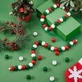 thumbnail image 4 of 1Bag 125Pcs Christmas Wood Beads Green Red White Round Wooden Beads Santa Craft Garland Bead Ornaments for Jewelry Making Bead Assortments DIY Necklace Bracelets Crafts Party Home Supplies Decor, 4 of 6