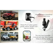 Jeep Side Mirrors Door Off, 8.2 Diagonal Wide Viewing Jeep Mirror, Jeep JK JL CJ YJ Mirrors&Unlimited, Anti-Shake, Wider View Easy-Install Rectangular Door Hinge Mirrors
