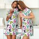 thumbnail image 4 of Easygdp Funny Chicken Camisón de manga corta para mujer, informal, estampado, 4 of 6